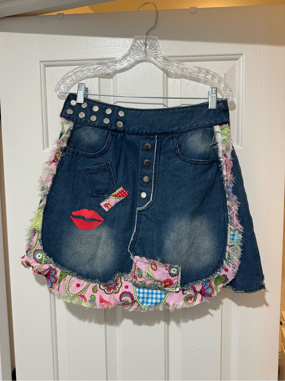 Vintage Y2K Ruffle Denim Skirt
